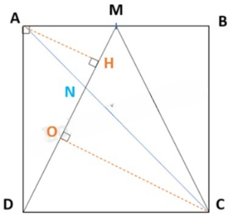 Cho hình vuông ABCD. Trên AB lấy điểm M sao cho AM = MB, nối M với D, M với C. a) Hỏi diện tích hình tam giác DMC gấp mấy lần diện tích hình tam giác DMA? b) AC cắt MD tại N. Biết diện tích tam giác AND là 5 cm2. Tính diện tích hình vuông ABCD. (ảnh 3)