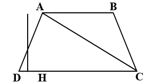 Cho hình thang ABCD có đáy AB = 8 cm, đáy CD = 15 cm và diện tích hình tam giác ACD là 90 cm2. Tính diện tích hình thang ABCD. (ảnh 2)