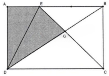Cho hình chữ nhật ABCD. Trên AB lấy điểm E sao cho AB = AE × 3, DB cắt EC tại G.  Biết diện tích hình chữ nhật ABCD là 144 cm2, tính: 1. Diện tích tam giác AED. 2. Diện tích tứ giác AEGD. (ảnh 1)
