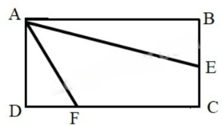 Cho hình vuông ABCD có AB = 60m, AD = 30m. Điểm E trên cạnh BC sao cho BE =  BC. Điểm F trên cạnh CD sao cho CF =  CD. Tính diện tích tứ giác AECF? (ảnh 1)