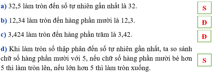 Quan sát các viên đá sau, viết tiếp vào chỗ chấm cho thích hợp. 65,87 g 58,21 g 70,2 g 50,45 g a) Viên đá nặng nhất, viên đá nhẹ nhất. b) Sắp xếp các viên đá theo thứ tự từ nặng đến nhẹ là: c) Làm tròn số thập phân ghi cân nặng của mỗi viên đá đến hàng đơn vị và cho biết viên đá nào nặng khoảng 50 g. (ảnh 2)