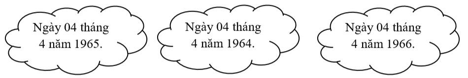 Tô màu vào đám mây nêu đúng thời gian diễn ra sự việc trong bài đọc. (ảnh 1)