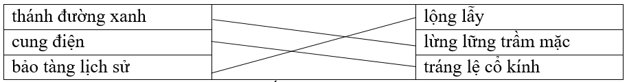 Nối các công trình kiến trúc với đặc điểm của chúng. (ảnh 1)