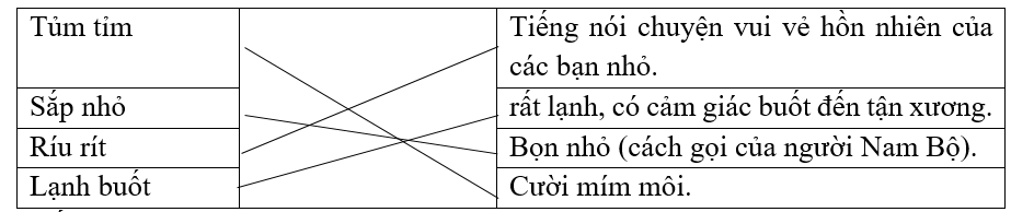 Nối các từ với nghĩa phù hợp. (ảnh 1)