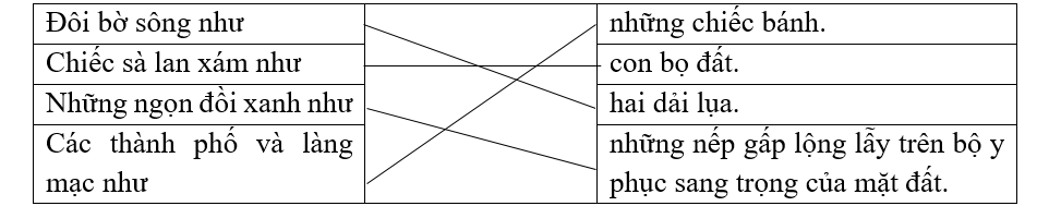 Nối các sự vật với hình ảnh so sánh phù hợp. (ảnh 1)