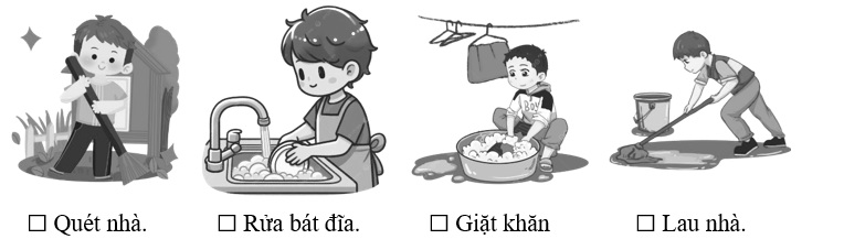 Đánh dấu ☑ vào các việc mà Cô-li-a đã làm để giúp đỡ mẹ. (ảnh 1)