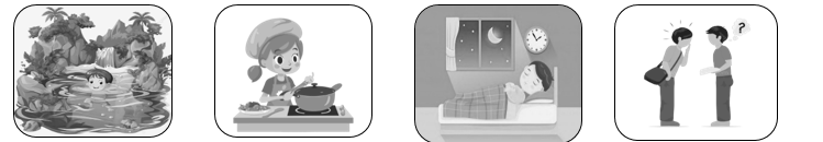 Em hãy tìm và viết từ ngữ có tiếng bắt đầu bằng “l” hoặc “n” để chỉ hoạt động của các bạn nhỏ trong tranh:  (ảnh 1)
