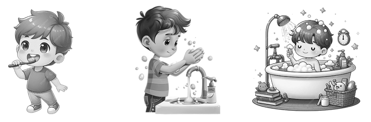 Em hãy xem tranh và ghi lại các việc em đã làm để chăm sóc, bảo vệ đôi tay, mái tóc, đôi mắt ….. của em. (ảnh 1)