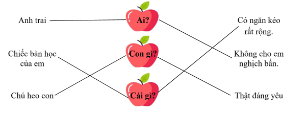 Em hãy nối các từ ngữ với từng câu hỏi tương ứng: (ảnh 2)