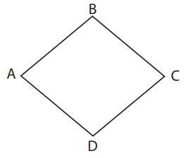 Viết vào chỗ chấm tên các góc nhọn, góc tù có trong hình thoi ABCD (ảnh 1)