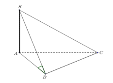  Góc nhị diện [S, BC, A] có số đo bằng   (ảnh 1)