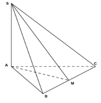 Cho hình chóp tam giác S.ABC có SA ^ (ABC), \(SA = a\sqrt 3 \), đáy là tam giác đều cạnh 2a. Tính góc phẳng nhị diện [S, BC, A].  	 (ảnh 1)