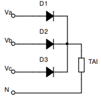 Điện áp ngược trên mỗi diode là: (D) (ảnh 1)