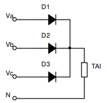 Trong tải R, dòng qua diode D1 có giá trị: (A) (ảnh 1)