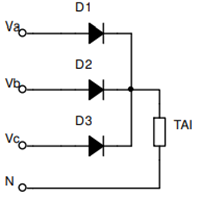 Thời gian dẫn của diode D1 trong tải R+E (với E < VM/2): (A) (ảnh 1)