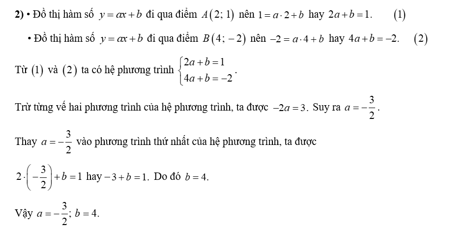 1) Giải các phương trình và bất phương trình sau: a) x + 3 x + 1 − x − 1 x = x 2 + 5 x + 1 x ( x + 1 ) ; b) 1 + x + 4 5 ≤ x − x + 3 3 . 2) Xác định a , b để đồ thị hàm số y = a (ảnh 1)