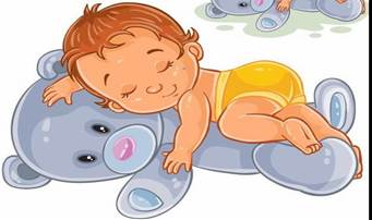 Baby vector sleeping on teddy bear free download