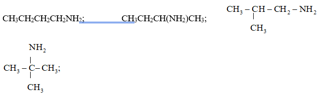 Số đồng phân cấu tạo của amine bậc một có cùng công thức phân tử C4H11N là A. 4. B. 2. C. 5. D. 3. (ảnh 1)