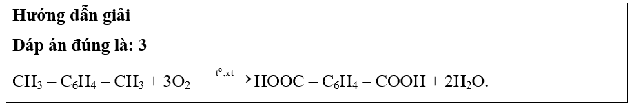 Terephthalic acid là chất rắn màu trắng, tiền thân của polyester PET, được sử dụng để sản xuất quần áo và chai nhựa. Quá trình tổng hợp terephthalic từ p-xylene theo sơ đồ sau:Có bao nhiêu ph (ảnh 2)
