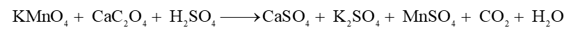 Ion Ca2+ cần thiết cho máu của người hoạt động bình thường. Nồng độ ion calcium không bình thường là dấu hiệu của bệnh. Để xác định nồng độ ion calcium, người ta lấy mẫu máu, sau đó kết tủa ion calcium dưới dạng calcium oxalate (CaC2O4) rồi cho calcium oxalate tác dụng với dung dịch potassium permanganate trong môi trường acid theo phản ứng sau:   Giả sử calcium oxalate kết tủa từ 1 mL máu một người tác dụng vừa hết với 2 mL dung dịch potassium permanganate   ( K M n O 4 ) 5.10 − 4 M .   Xác định nồng độ ion calcium trong máu người đó bằng đơn vị   m g C a 2 + / 100 m L  máu. (ảnh 1)