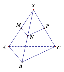 Cho hình chóp S.ABC. Gọi M, N, P lần lượt là trung điểm của SA, SB, SC. Chọn khẳng định đúng trong các khẳng định sau: (ảnh 1)