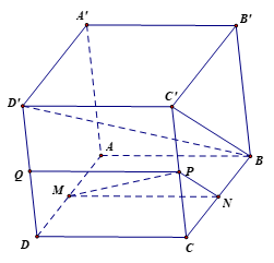 Cho hình lăng trụ ABCD.A'B'C'D' có hai đáy là các hình bình hành. Các điểm M, N, P lần lượt là trung điểm của cạnh AD, BC, CC' (hình vẽ).a) A'B' // (MNP).b) (MNP) // (BC'D').c) (MNP) // (B'C' (ảnh 2)