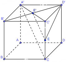 (Trả lời ngắn) Cho hình lập phương ABCD.A'B'C'D'. Tính A'C.B'D' (ảnh 1)