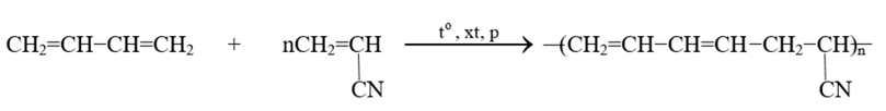 Cao su được sản xuất từ sản phẩm trùng hợp của buta-1,3-diene với CN−CH=CH2 có tên gọi thông thường là A. cao su Buna. B. cao su Buna-S. C. cao su Buna-N. D. cao su chloroprene. (ảnh 1)