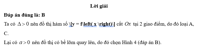 Trong trường hợp nào tam thức bậc hai  có  và ?B. Hình 4. (ảnh 3)
