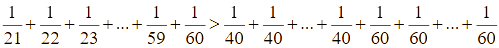 Chứng minh rằng 11/15 < 1/21 + 1/22 + 1/ 23 (ảnh 2)