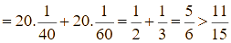Chứng minh rằng 11/15 < 1/21 + 1/22 + 1/ 23 (ảnh 3)