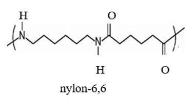 Tơ nylon-6,6 có tính dai, mềm, ít thấm nước nên được dùng để dệt vải may mặc, vải lót lốp xe, bện dây cáp, dây dù, đan lưới,... Một đoạn mạch của tơ nylon-6,6 có cấu tạo như sau:                                     A. Trong đoạn mạch trên có 12 nguyên tử C.	 B. Điều chế nylon-6,6 bằng phản ứng trùng hợp.	 C. Nylon-6,6 bền trong môi trường acid và môi trường kiềm. D. Một trong các monomer dùng để điều chế nylon-6,6 là oxalic acid. (ảnh 1)