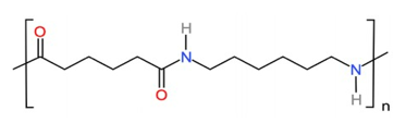 Polymer X có tính dai, bền, mềm mại, óng mượt, ít thấm nước, giặt mau khô. Polymer X dùng để dệt vải may mặc, vải lót săm lốp xe, dệt bít tất, bện làm dây cáp, dây dù, đan lưới, … Cấu tạo một đoạn mạch polymer X như sau:   a. X có tên là tơ nylon-6,6. b. Các loại vải làm từ polymer X có thể giặt trong nước có độ kiềm cao. c. X được điều chế từ hexamethylenediamine và adipic acid bằng phản ứng trùng hợp. d. Các nhóm amide trong nylon-6,6 có khả năng tạo liên kết hydrogen giữa các chuỗi polymer, giúp tăng cường các tính chất cơ học cho nylon-6,6. (ảnh 1)