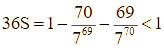 Cho S = 1/7^2 + 2/7^3 + 3/7^4 + + 69/7^70 (ảnh 1)