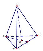 (Đúng hay sai) Cho tứ diện ABCD, gọi G là trọng tâm của tam giác BCD. Biết luôn tồn tại số thực k thỏa mãn (ảnh 1)