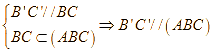 Cho hình lăng trụ ABC.A'B'C' đường thẳng B'C' (ảnh 1)