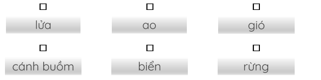 Sự vật nào sau đây không được nhắc đến trong khổ thơ thứ hai? Đánh dấu ☑ trước phương án trả lời đúng: (ảnh 1)