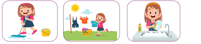 Em hãy quan sát tranh và nêu các việc bạn nhỏ đã làm:  (ảnh 1)