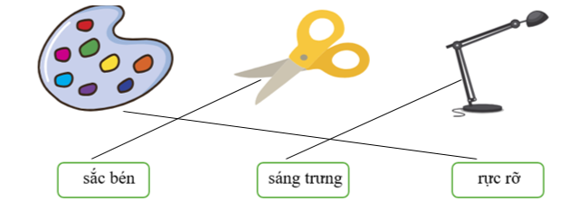Nối hình ảnh với từ chỉ đặc điểm tương ứng. (ảnh 2)