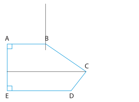 a) Vẽ đường thẳng đi qua B và vuông góc với ED. (ảnh 3)