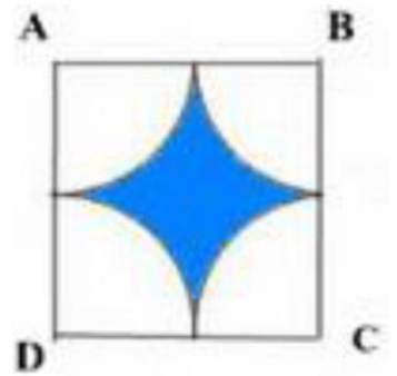 Cho hình vuông ABCD có cạnh 4cm. Tính diện tích phần tô màu của hình vuông ABCD (xem hình vẽ) (ảnh 1)