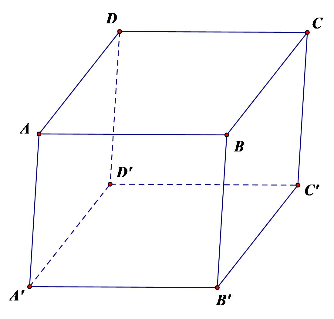 Cho hình hộp ABCD.A'B'C'D' có tất cả các cạnh đều bằng nhau. Trong các mệnh đề sau. mệnh đề nào sai?   (ảnh 1)