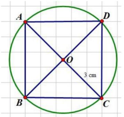 Tìm tỉ số phần trăm diện tích của hình tròn và diện tích hình vuông đó. (ảnh 1)