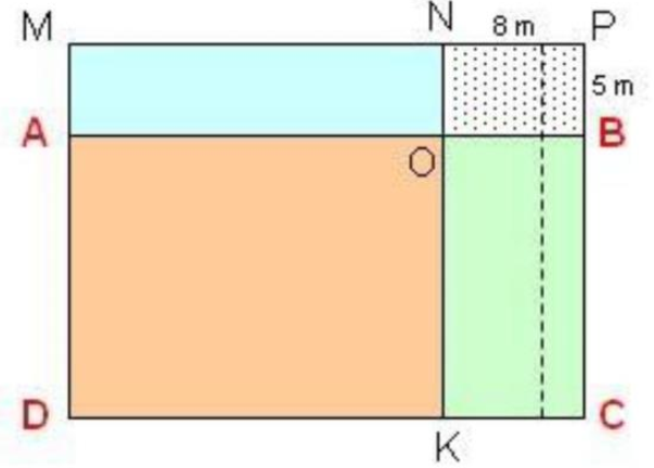 Tính diện tích hình chữ nhật lúc đầu? (ảnh 1)