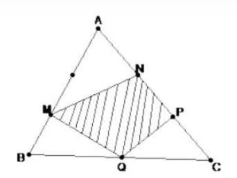 Tính diện tích tam giác MNPQ. (xem hình vẽ) (ảnh 1)