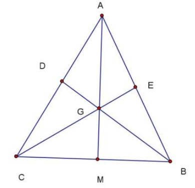 So sánh diện tích hai tam giác GBE và GCD. (ảnh 1)