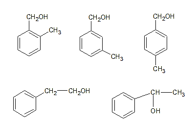 Số đồng phân cấu tạo có công thức phân tử C8H10O, chứa vòng benzene, tác dụng được với Na, không tác dụng với dung dịch NaOH là (ảnh 1)