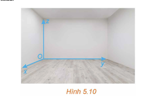 Trong không gian Oxyz, sàn của một căn phòng có dạng hình tứ giác với bốn đỉnh O(0;0;0),A(2;0;0),B(2;3;0); (ảnh 1)