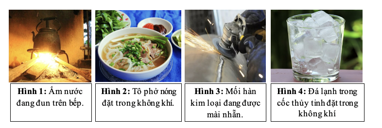 Nội năng của vật trong hình nào sau đây đang giảm? (ảnh 1)