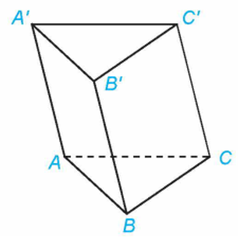 Trong không gian Oxyz, cho hình lăng trụ ABC.A'.B'.C' với A(1;2;3),B(4;3;5), C(2;3;2),A'(1;1;1). (ảnh 1)
